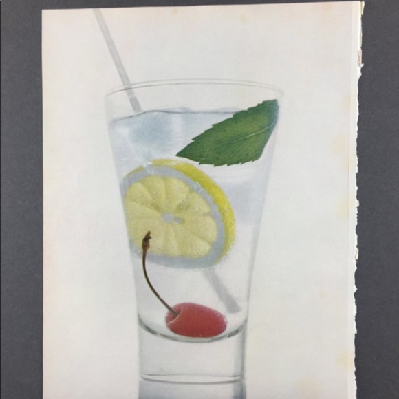 ! 1 Page/2 Sides frm VTG 1951 Photo Book, Mother & Child, Drink w/ Fruit & Mint - Picture 2 of 6